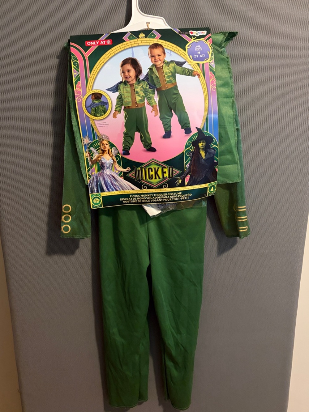 Disguise Wicked Flying Monkey Toddler Costume Green with Gold Trim